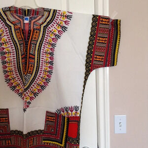 Mama & Papa Women's Tunic Beach Cover-up African Print Vacation Boho Kimono